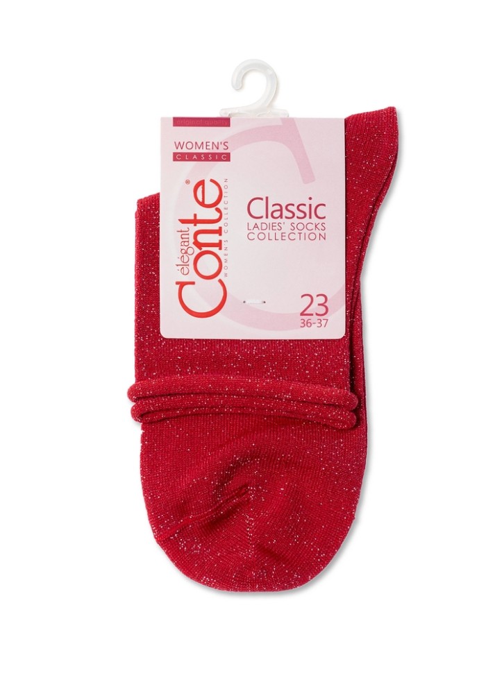 CONTE CLASSIC Носки женские вискозные (люрекс, без резинки) 000 Conte elegant