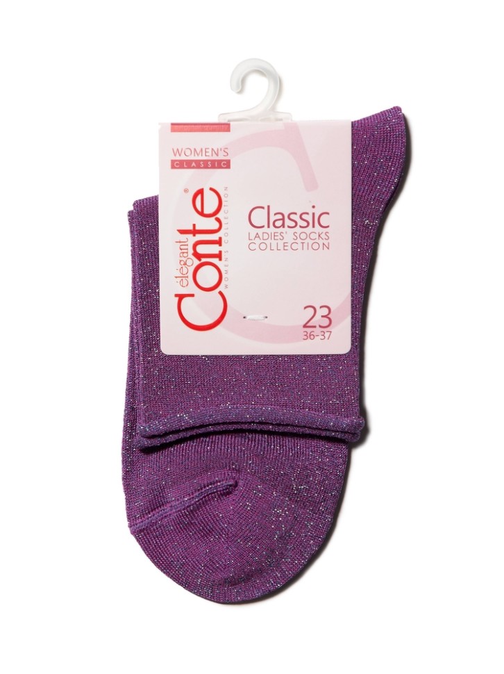 CONTE CLASSIC Носки женские вискозные (люрекс, без резинки) 000 Conte elegant