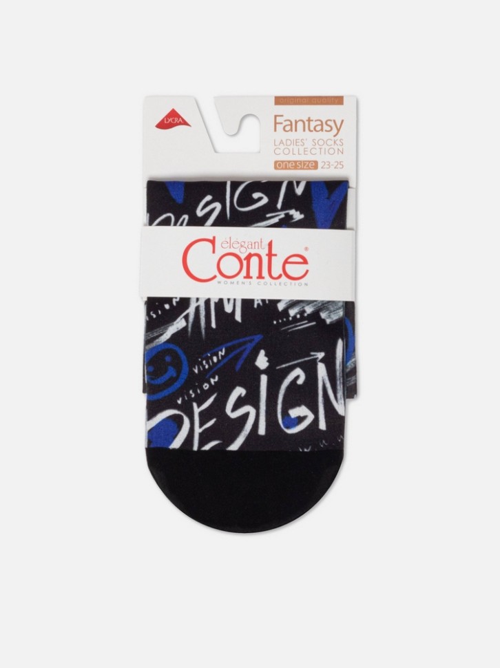 CONTE FANTASY Плотные носки с черным мыском и рисунком «Art Design» 910 Conte elegant