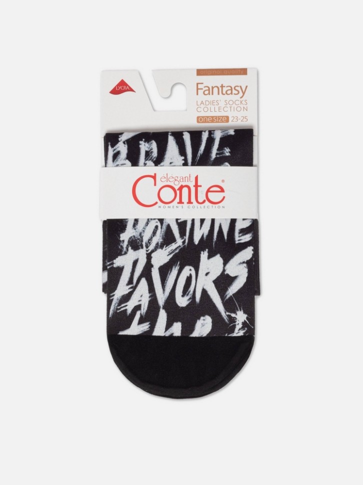 CONTE FANTASY Плотные носки с черным мыском и рисунком «Brave» 911 Conte elegant
