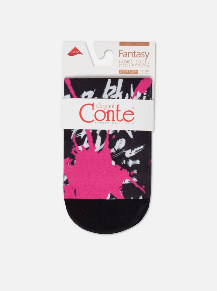 CONTE FANTASY Плотные носки с черным мыском и рисунком «Fortune» 912 Conte elegant