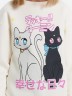 Джемпер для девочек молочно-бежевый с аниме котиками 127916