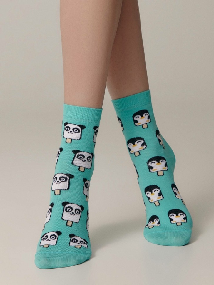 CONTE Хлопковые носки HAPPY c рисунками "panda & penguin" 372 Conte elegant