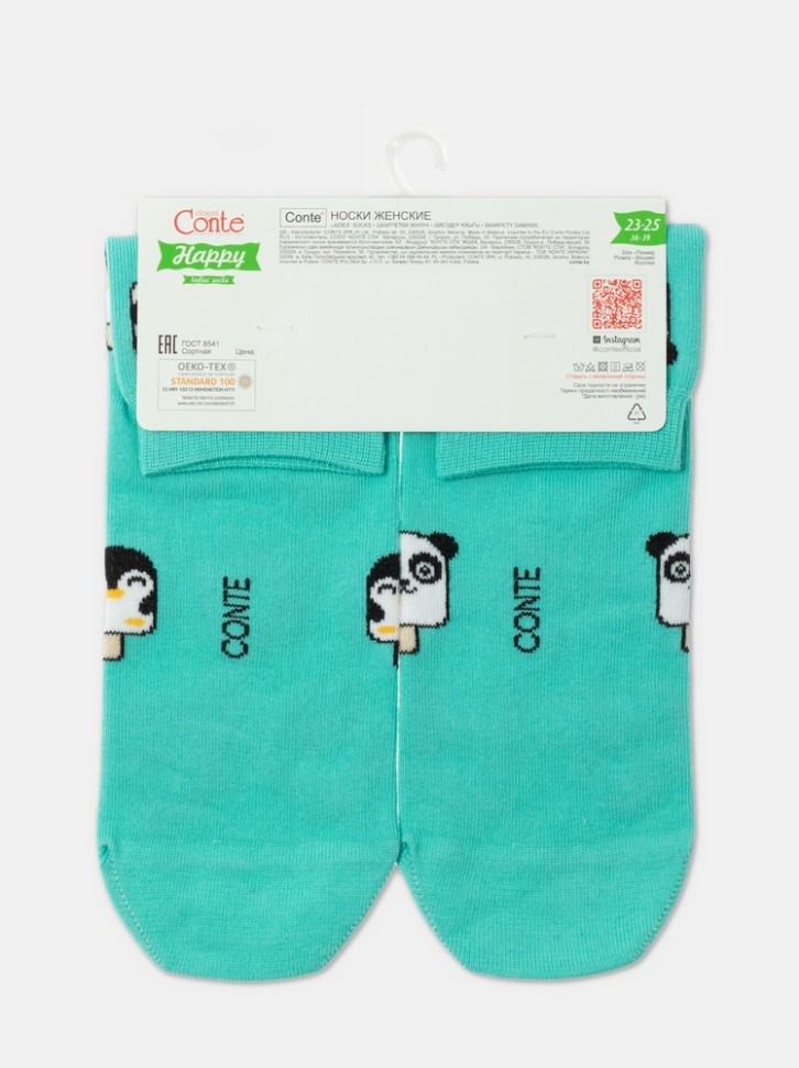 CONTE Хлопковые носки HAPPY c рисунками "panda & penguin" 372 Conte elegant