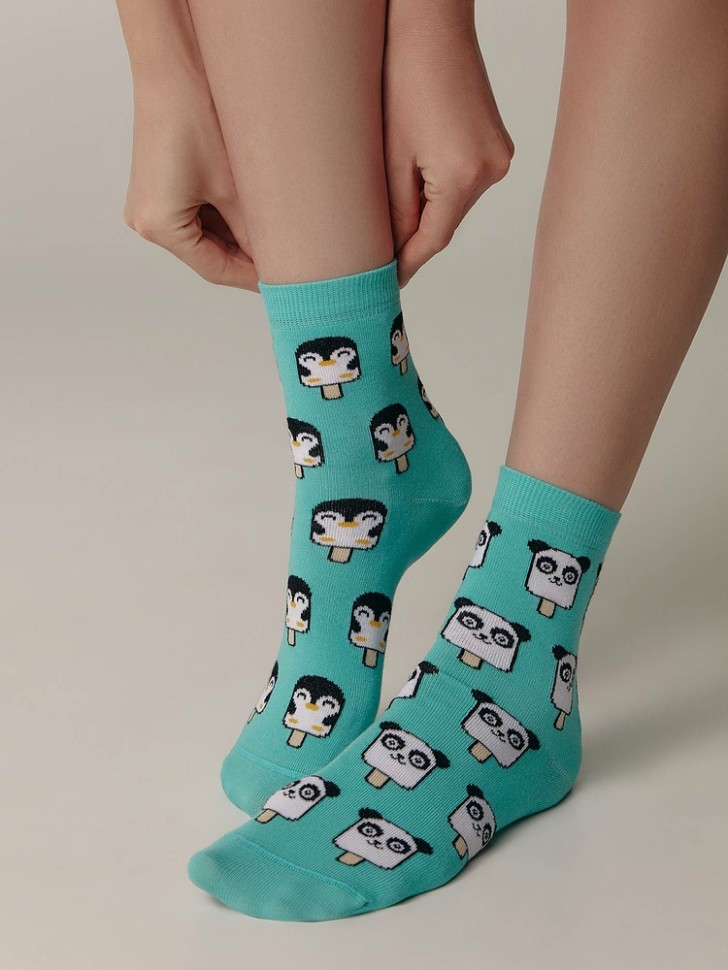 CONTE Хлопковые носки HAPPY c рисунками "panda & penguin" 372 Conte elegant