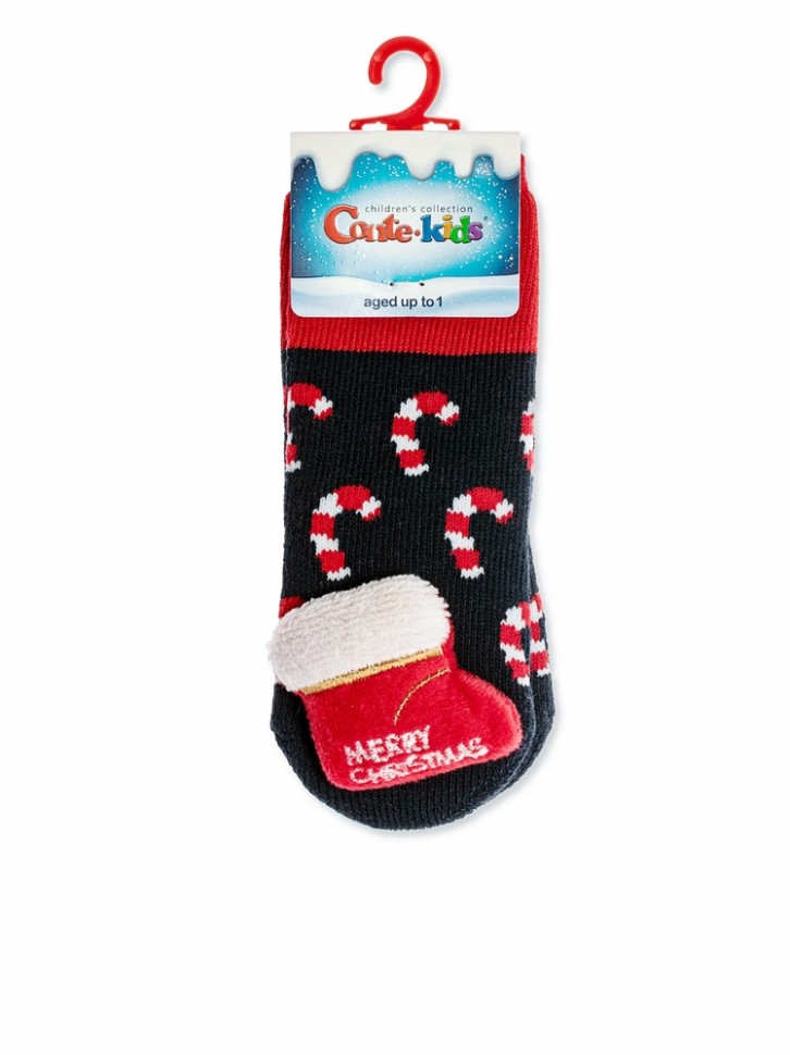 CONTE-KIDS NEW YEAR Махровые новогодние носки с игрушкой для самых маленьких «Sweets» 521 CONTE-KIDS
