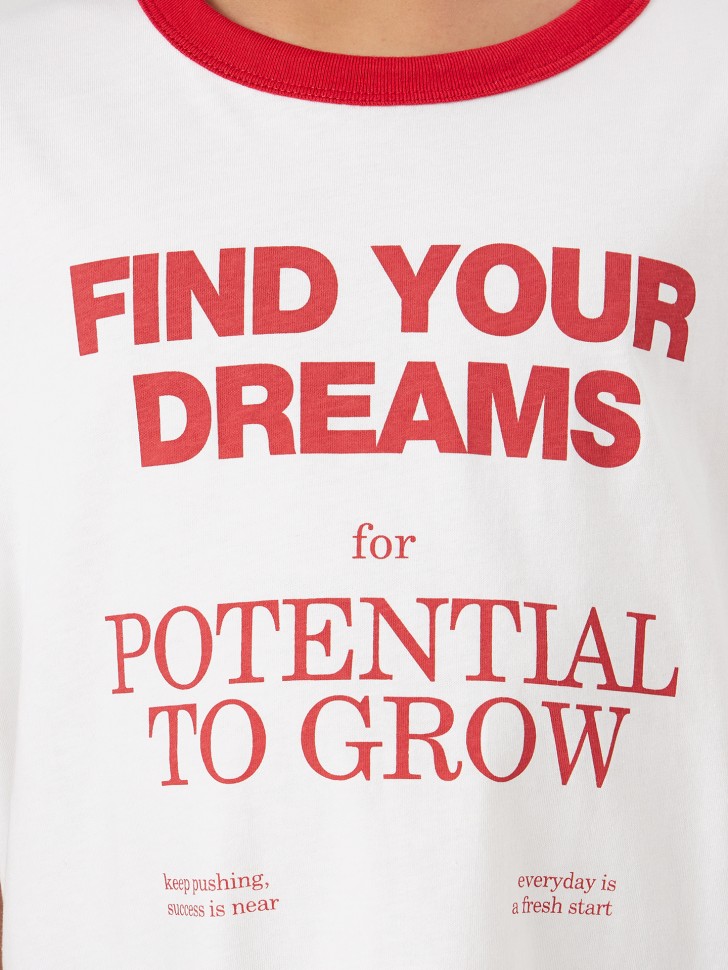 Футболка для мальчиков белая с надписью "Find your dreams" 113448 Mark Formelle