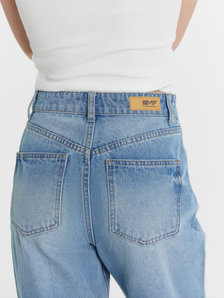 Брюки женские джинсовые wide leg fit голубые 2024-DTW1301-1 Mark Formelle