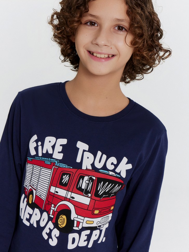 Пижама для мальчиков с принтом "Fire truck heroes dept." 563311 Mark Formelle