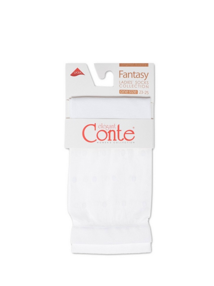 CONTE FANTASY Удлиненные носки с прозрачным верхом в горошек
