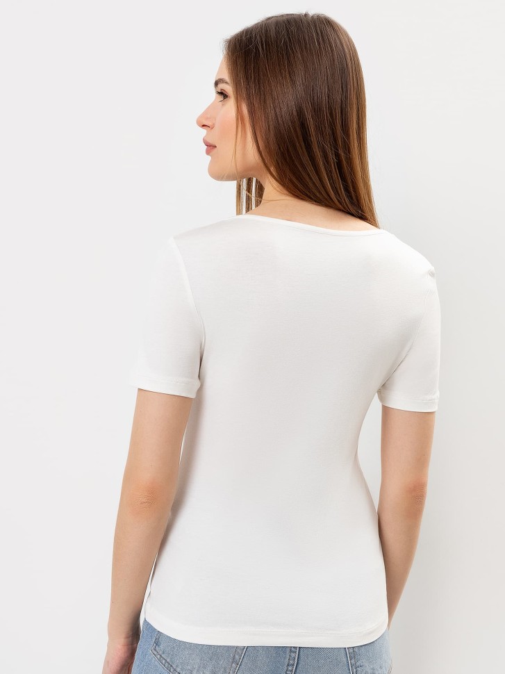 Футболка женская regular fit в молочном оттенке 112806 Mark Formelle