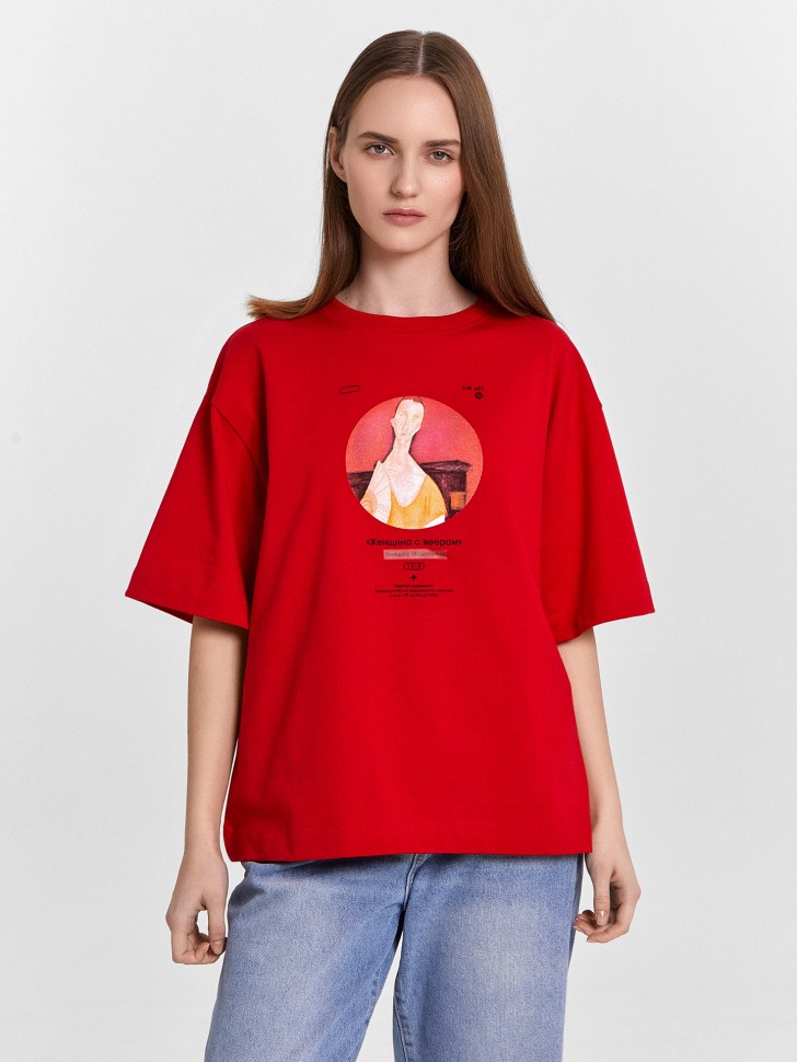 Футболка женская красная с принтом из коллекции art u wear (mark formelle & national art museum) 112961 Mark Formelle
