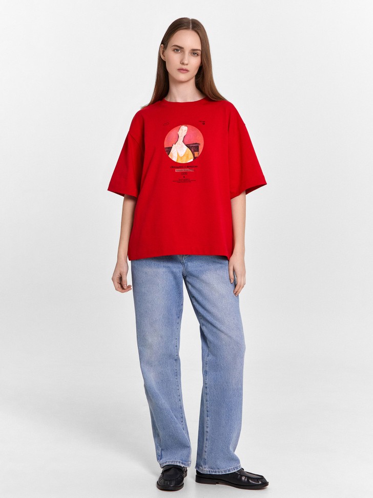 Футболка женская красная с принтом из коллекции art u wear (mark formelle & national art museum) 112961 Mark Formelle