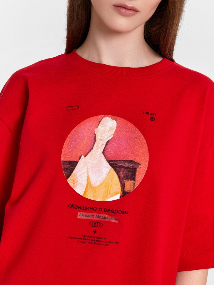 Футболка женская красная с принтом из коллекции art u wear (mark formelle & national art museum) 112961 Mark Formelle