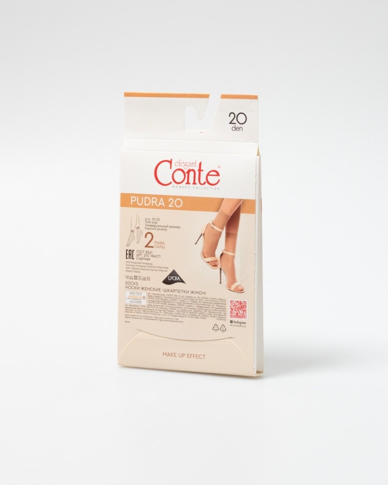 CONTE PUDRA (2 пары) Носки женские PUDRA Conte elegant