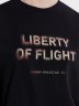 Футболка женская черная с принтом и написью "Liberty of flight" 112953 Mark Formelle