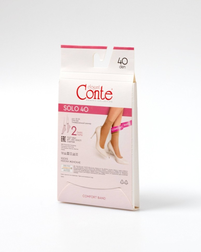 CONTE SOLO 40 (2 пары) Носки женские конверт Conte elegant