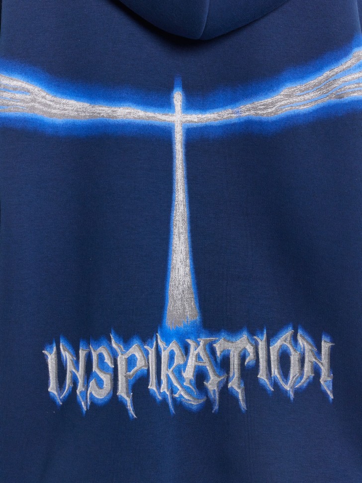 Худи женское синее с принтом "Inspiration" 122775 Mark Formelle