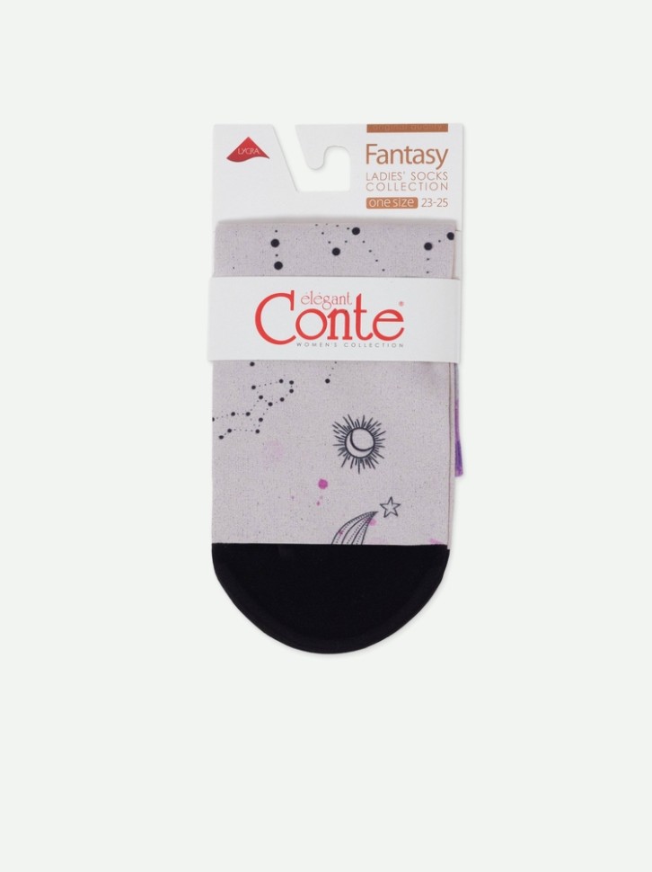 CONTE FANTASY Плотные носки с черным мыском и рисунком «Moon» 908 Conte elegant