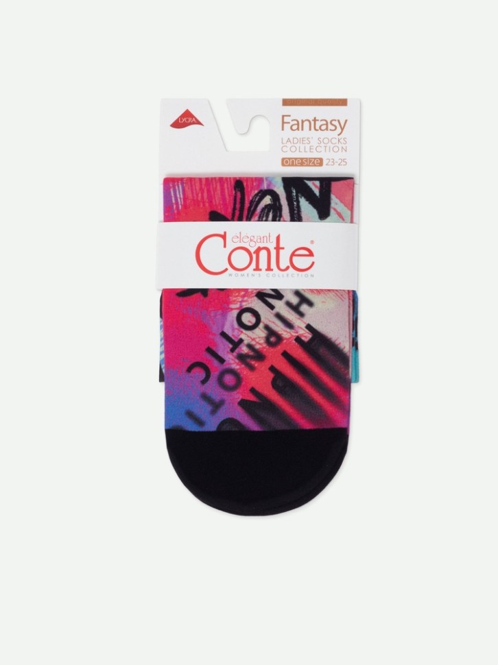CONTE FANTASY Плотные носки с черным мыском и рисунком «Hipnotic» 909 Conte elegant