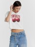 Футболка женская белая с принтом и надписью "sweety" 112664