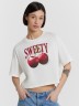 Футболка женская белая с принтом и надписью "sweety" 112664