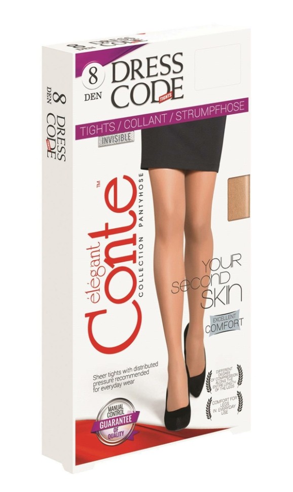 CONTE DRESS CODE 8 Колготки женские с эффектом «второй кожи» Conte elegant