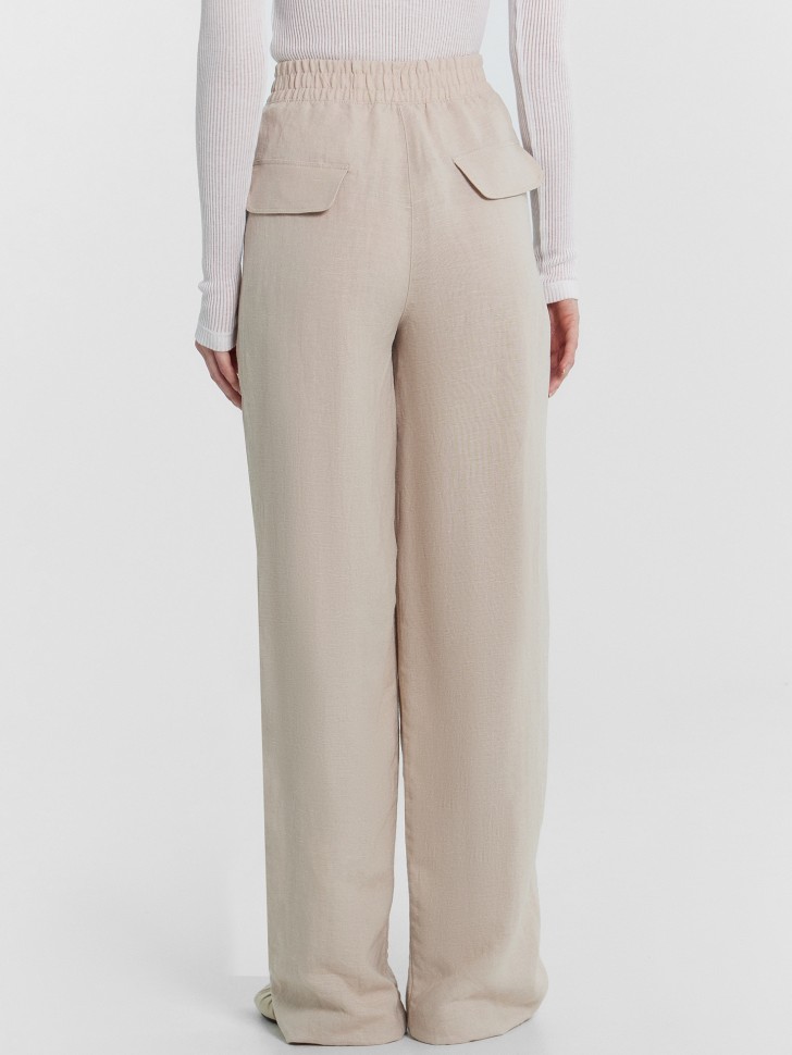 Брюки женские бежевые из коллекции "Premium Linen" 182507 Mark Formelle