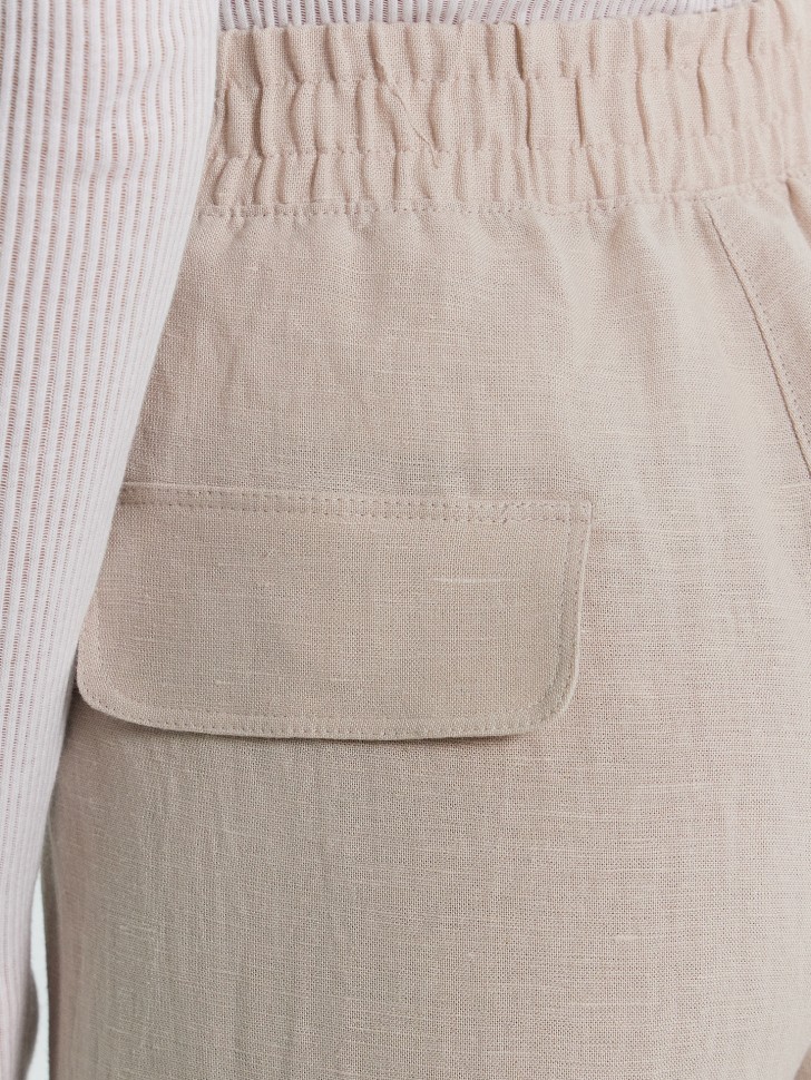 Брюки женские бежевые из коллекции "Premium Linen" 182507 Mark Formelle