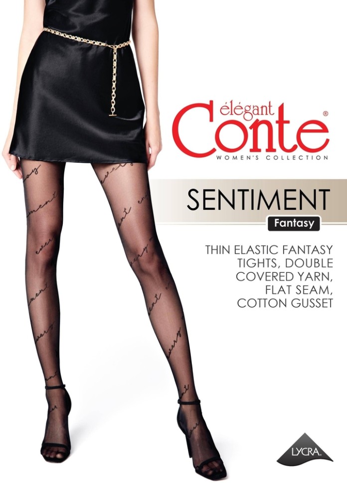 CONTE SENTIMENT Колготки c диагональными надписями SENTIMENT