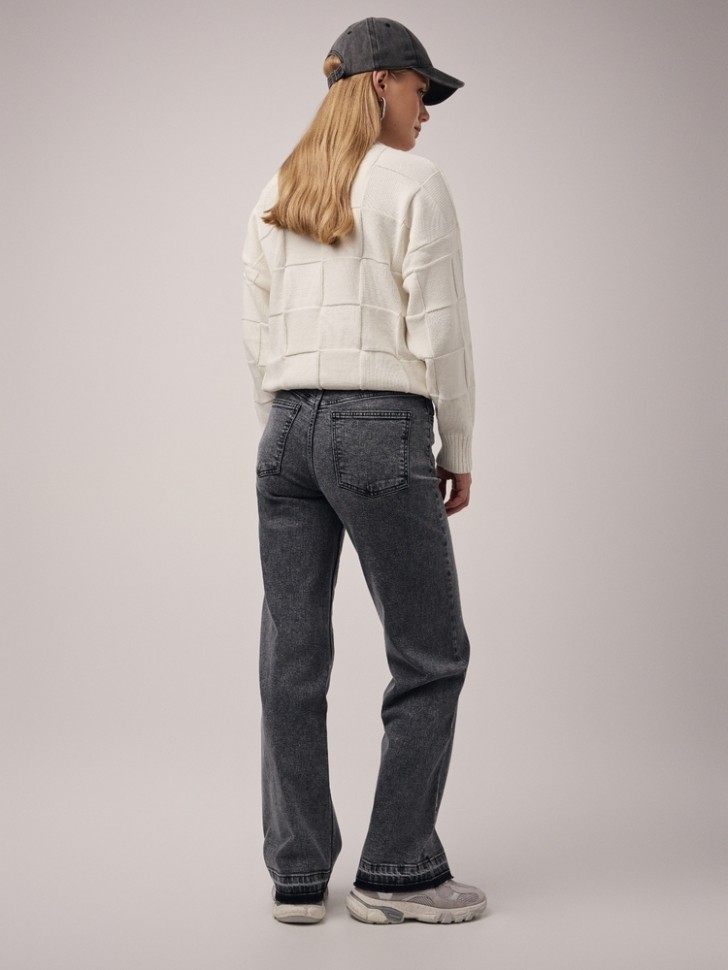 CONTE CON-681 Джинсы wide leg оксидной варки с необработанным краем Conte elegant