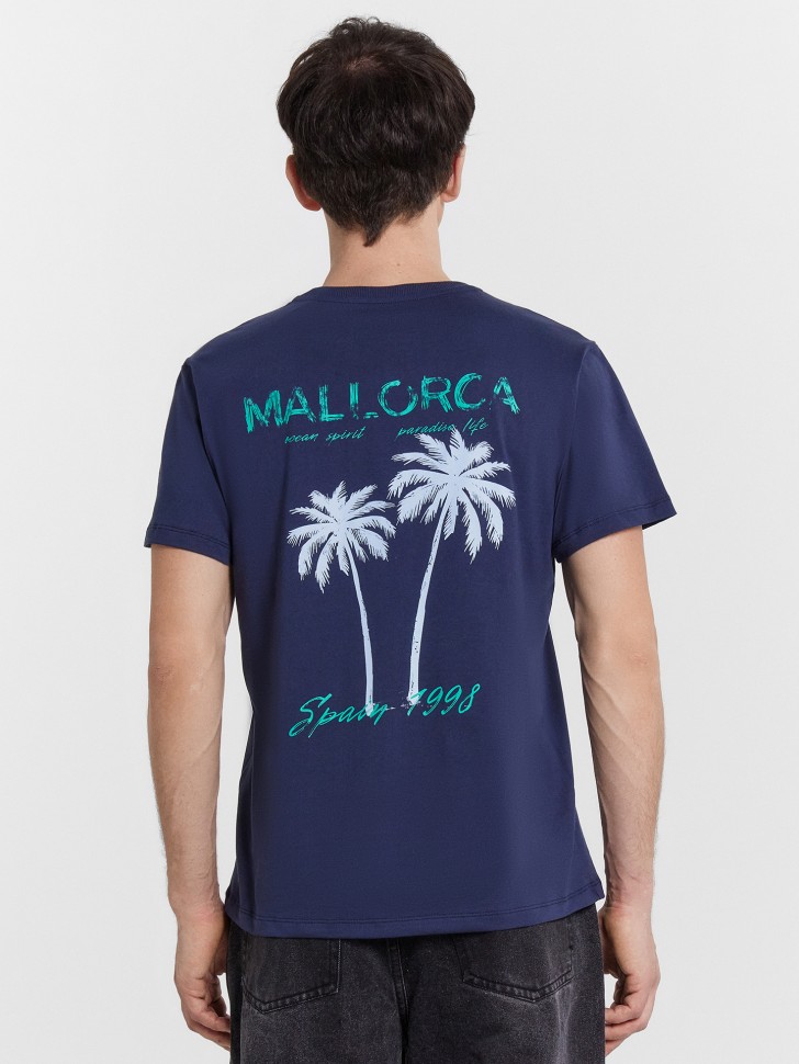 Футболка мужская синяя  с принтом "Mallorca" 111773 Mark Formelle