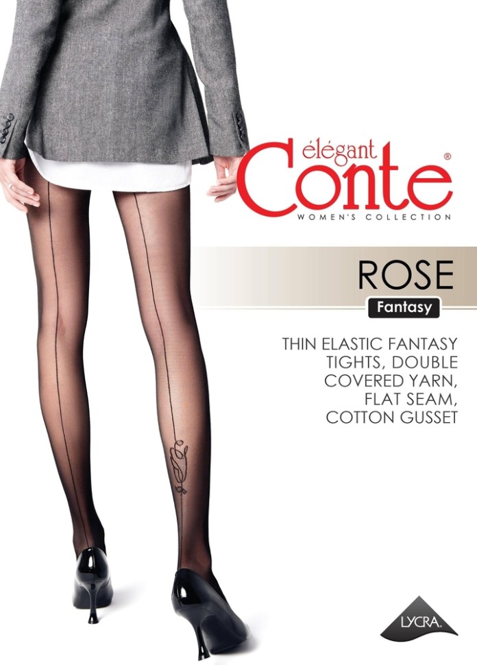 CONTE ROSE Колготки с имитацией шва и рисунком ROSE