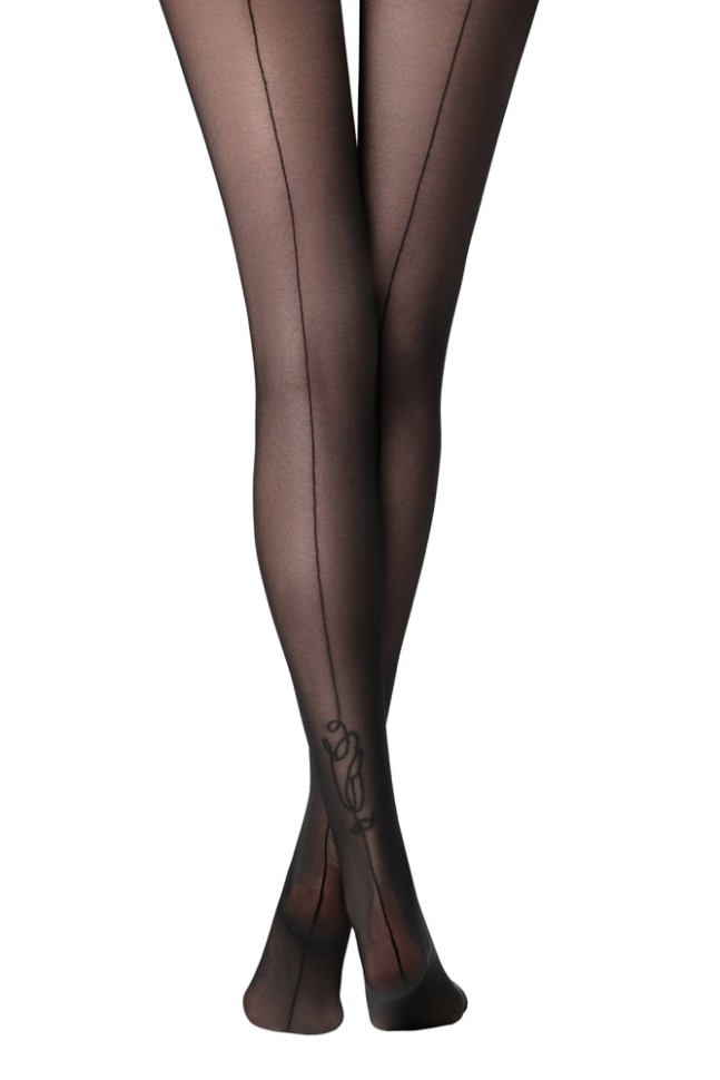 CONTE ROSE Колготки с имитацией шва и рисунком ROSE