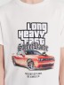 Футболка для мальчиков белая с принтом и надписью "long heavy fast" 113379