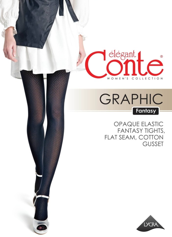 CONTE GRAPHIC Колготки женские с геометрическим рисунком GRAPHIC Conte elegant