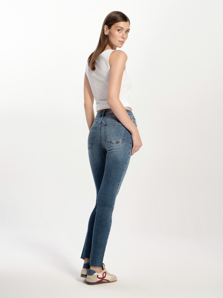 CONTE CON-721 Джинсы skinny с эффектом потёртостей и необработанным краем
