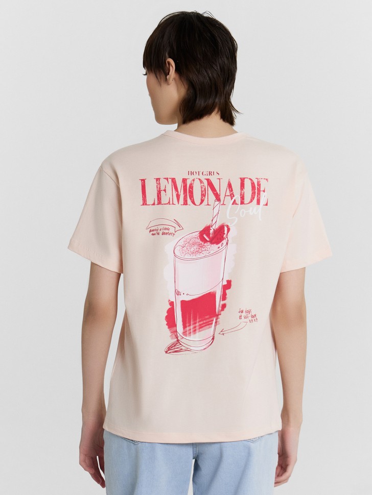 Футболка женская розовая с принтом "Lemonade" 112934 Mark Formelle