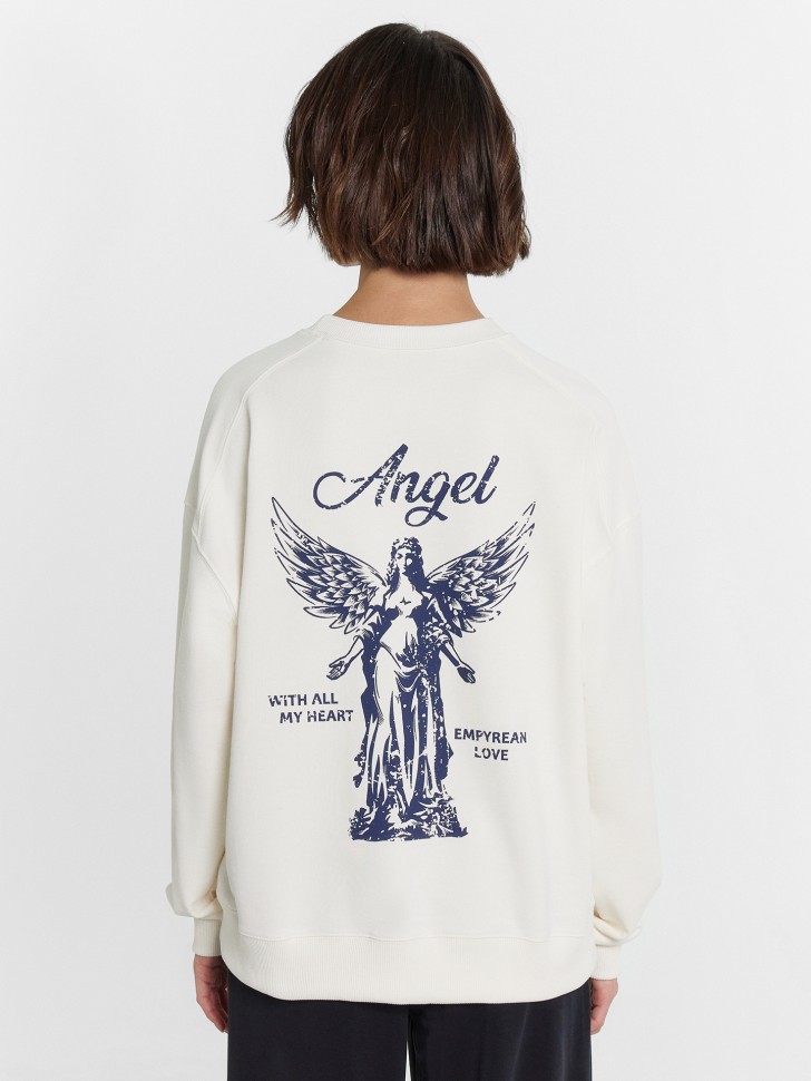 Свитшот женский белый с принтом "Angel" 122969 Mark Formelle