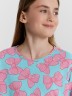 Комплект домашний для девочек голубой с розовыми бантиками 567727