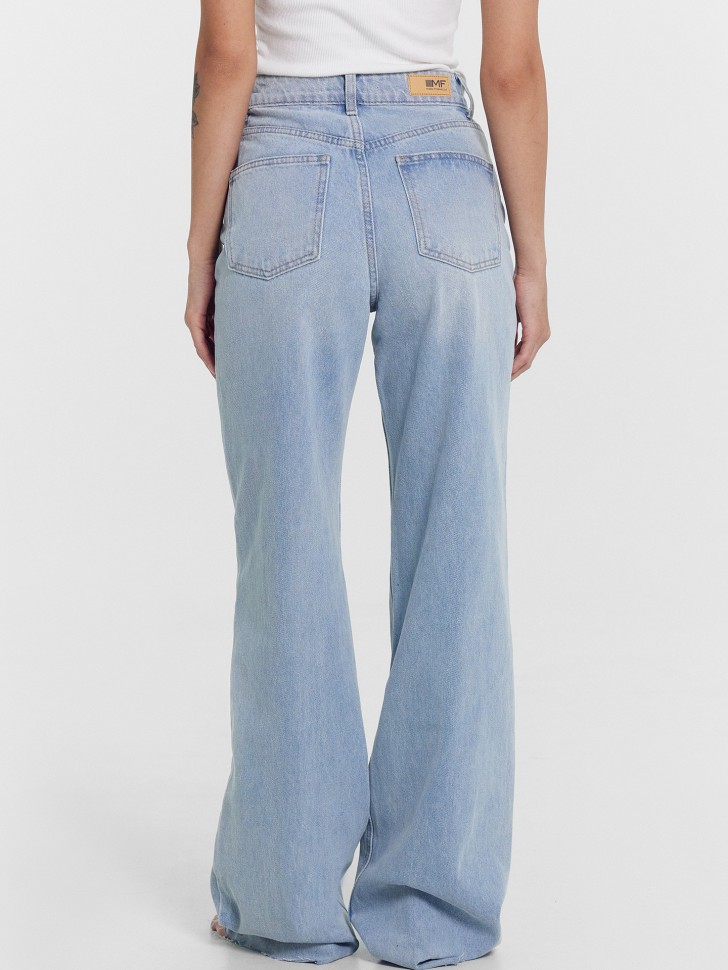 Брюки женские джинсовые wide leg в светло-голубом цвете 2024-DTW1301-3 Mark Formelle