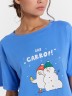 Сорочка ночная женская синяя с принтом и надписью "Say carrot!" 572371 Mark Formelle