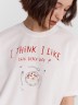 Футболка женская белая с принтом и надписью "I think I like this little life" 112664 Mark Formelle