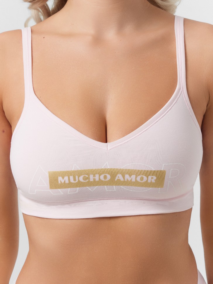 Бюстье женское розовое с надписью "Mucho amor" 512440 Mark Formelle