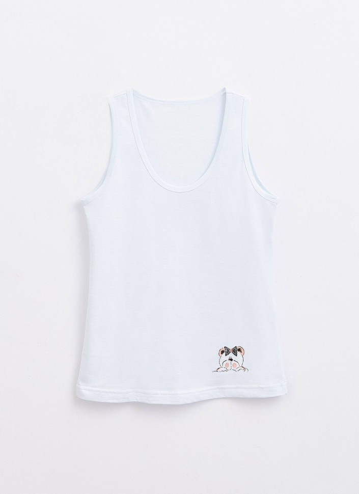 Dea Mia Майка женская 5702 SINGLET (100% Хлопок с аппликацией) 001 DEA MIA