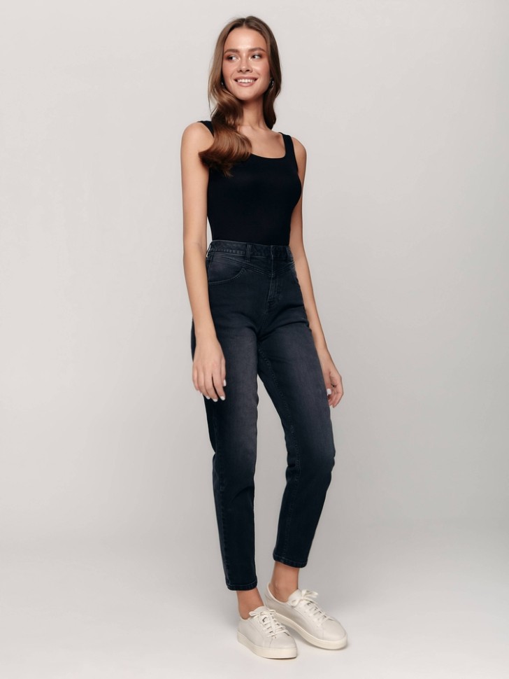 CONTE CON-314 Eco-friendly джинсы Mom Fit с высокой посадкой и кокеткой