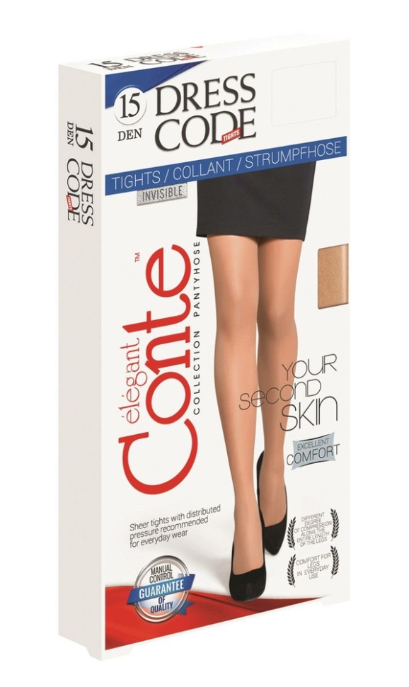 CONTE DRESS CODE 15 Колготки женские с эффектом «второй кожи» Conte elegant