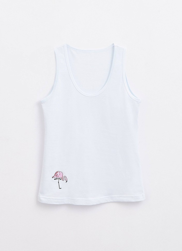 Dea Mia Майка женская 5702 SINGLET (100% Хлопок с аппликацией) 002 DEA MIA