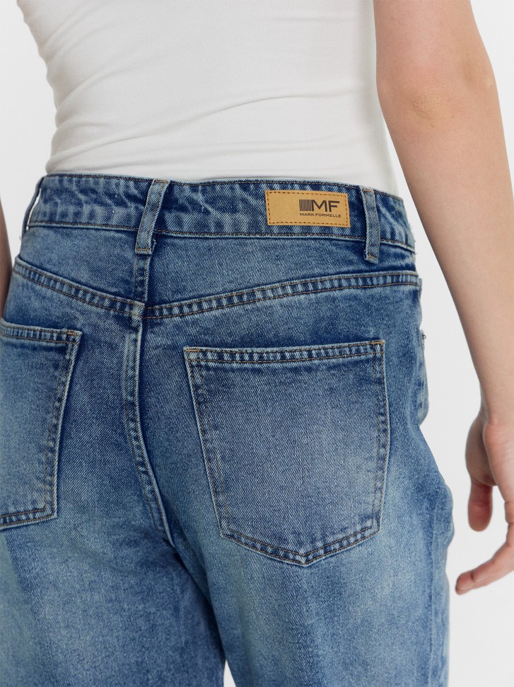 Брюки женские джинсовые mom fit синие 2024-DTW404-1 Mark Formelle