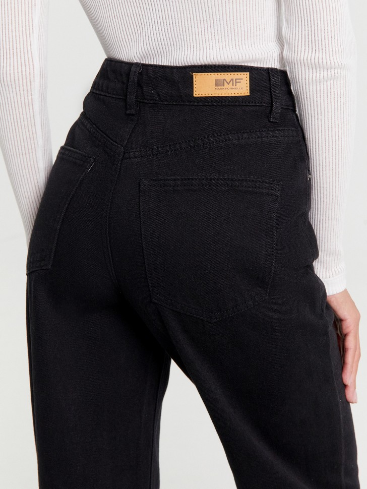 Брюки женские джинсовые wide leg fit в черном цвете 2024-DTW1303-1 Mark Formelle